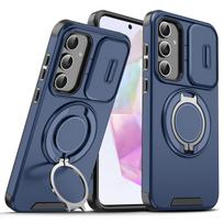 Žiedinis stovas laikiklis apvalkalas dėklas Samsung Galaxy A17 5G S25 FE A16 A56 A36 A55 A35 A15 S24 S23 Ultra S22 S21 Plus viršelis Galaxy S24 Ultra mėlyna