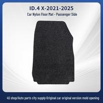 Nylon Car Floor Mats for FAW-Volkswagen ID.4 X 21-25, Black, Dirt & Wear Resistant 5mm Thick Black Fabric Edges