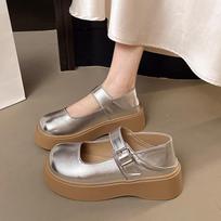 Platform Mary Jane small leather shoes women's autumn 2025 new Japanese jk round head with skirt French retro single shoes 35 sidabras