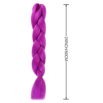 Kpop Witch Hunting Group Lumi Cos Wig, Purple Box Braid Ponytail, Fluffy Extensions, Braidable Style