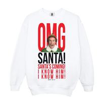 Elf Womens/Ladies OMG Santa I Know Him Sweatshirt XXL balta