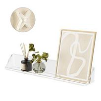 Transparent Floating Wall Shelf Self-adhesive Great Stickiness Thick Bookshelf Bathroom Living Room Ornament Picture Display Stand Invisible Wall B