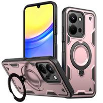 For Xiaomi Poco C85 4G Redmi 15C 6.9 inches Case Armor Shockproof 360° Rotating Magnetic Holder TPU Frame Plastic Phone Cover Redmi 15C 171.6mm rožinio aukso spalvos