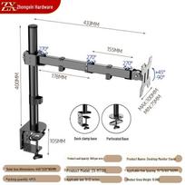 Single Arm Rotating Clamp Desktop Monitor Stand gray