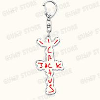 Hot Hip Hop Rap Cactus Jack Rapper Singer Keychains for Accessories Bag Music Key Chain Ring Fans Gifts Friends Fans Keyrings