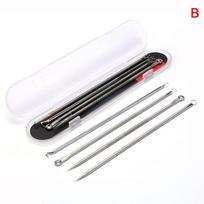 4 vnt. / rinkinys inkštirų šalinimo priemonė Whitehead Comedone Spot Pimple Blemish Extractor Tool white