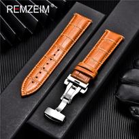 Natūralios odinė laikrodžio apyrankė Calfskin vyriška, moteriška, keičiama 18 mm 20 mm 22 mm 24 mm laikrodžio apyrankė su drugelio sagtimi 24mm