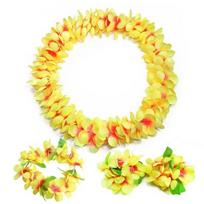 4Pcs/Set Thickening Vibrant Color 80Pcs Flower Hawaiian Garland Hawaiian Flowers Necklace Headband Bracelets Lei Party Supplies 4pcs