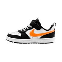 Nike Court Borough Low 2 PS Balti Juodi Oranžiniai Vaikams Sportbačiai Tamsiai Dūminiai Pilki Visai Oranžiniai BQ5451-115 28