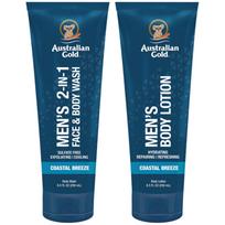 Australian Gold Men's Face and Body Washing Gel 250ml + Body Lotion 250ml