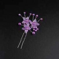 Korean Frosted Flower Pearl Hairpin & Comb Set for Brides