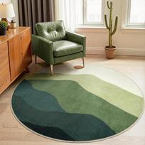 Large Round Geometric Landscape Area Rug Green Mountain Layers Living Room Bedroom Modern Decor Carpet  Home Decoration 40x40cm