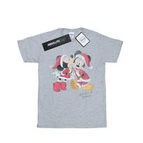 Disney Womens/Ladies Mickey And Minnie Christmas Kiss Cotton Boyfriend T-Shirt XXL