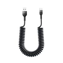 Charging Cable Telescopic Spring Design Anti-winding 5A Fast Charging Type-C/USB/8-Pin Data Line Phone Accessories 100 cm Type-C juoda