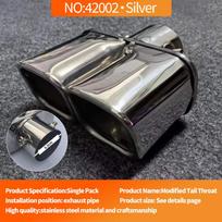Fits BYD F0 (2013-2017), Volkswagen Lavida, Mazda 3 Xingcheng Dual Outlet Exhaust Tailpipe sidabras