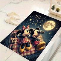 1pc Minnie and Mickey Pattern Area Rug Soft Flannel Floor Mat for Living Room,Office,Bedroom and Carpet,Sofa Coffee Table Floor Mat 60cm by 90cm