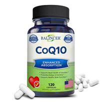 Coenzyme Q10 Powder 400 Mg Dietary Supplement, 120 Vegetable Capsules Per Bottle 120 Capsules blue