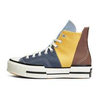 Converse Chuck 70 Plus Non-Slip Shock Absorption High Top Board Shoes Unisex Blue, Yellow and Brown 40 gray