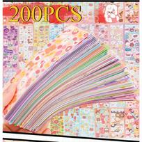 1 rinkinys Būk kūrybingas su 200 unikalių lazerinių Go kortelių lipdukų - mielos „pasidaryk pats“ lipdukai nešiojamiesiems kompiuteriams ir telefonams 200pcs įvairiaspalvis