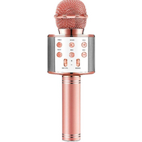 Belaidis rožinis karaokės mikrofonas, vaikų karaokės mikrofonas, „Bluetooth“ karaokės mikrofonas, belaidis mikrofonas vaikams, karaokės mikrofonas vaikams, rožinis mikrofonas karaokei