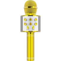 Belaidis auksinis karaokės mikrofonas, vaikų karaokės mikrofonas, „Bluetooth“ karaokės mikrofonas, karaokės mikrofonas vaikams, belaidis karaokės mikrofonas, auksinis karaoke mikrofonas