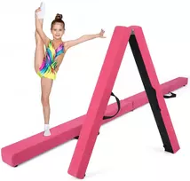 Koduva Sulankstomas gimnastikos balansinis rąstas su rankenomis, rožinis, 210 x 10 x 6 cm