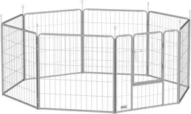 Koduva Šunų aptvaras, lankstus, sidabrinis, 8 panelės, plienas
