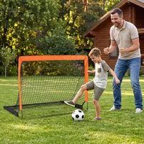 Promotion 2 vaikiškų futbolo vartų rinkinys, stiklo pluošto strypai, oranžinė, 120 x 96 x 96 cm