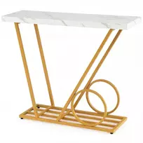 Koduva Konsole stalas 100 cm, balta, marmuro išvaizda