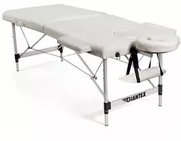 Promotion Nešiojamas reguliuojamo aukščio masažo stalas su dėklu, baltas, 213 x 89 cm
