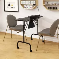 Koduva Sulankstomas manikiūro stalas su elektriniu dulkių surinkėju, juodas, 90 x 40 x 77 cm