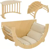 Koduva 3-in-1 laipiojimo arka supamasis, natūralios medienos, 90 x 52 x 50 cm
