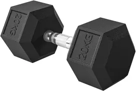 Aosom 20 kg hantelis su gumuotu paviršiumi, juodas, metalas ir guma