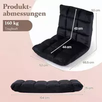 Promotion Sulankstoma grindų kėdė su reguliuojamu atlošu, juoda, 60 x 54 x 57 cm