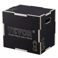 Koduva VEVOR 3 viename plyometrinė šuolių dėžė, juoda, 42 x 39 x 13 cm