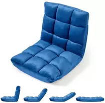 Promotion Sulankstoma grindų kėdė su reguliuojamu atlošu, mėlyna, 67 x 53 x 53 cm