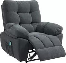 Aosom Masažinis recliner krėslas, tamsiai pilkas, 150°, 150 kg