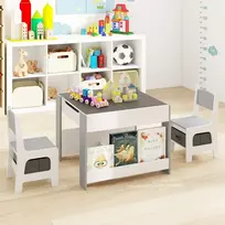 Promotion Vaikiškas stalas ir kėdžių komplektas 4-in-1, pilkas