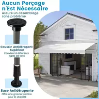 Promotion Ištraukiama markizė su rankena, reguliuojamo aukščio, balta, 400 x 120-150 x 210-300 cm