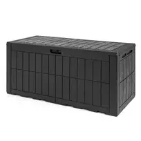 Promotion Lauko daiktadėžė su dangčiu ir rankenomis, juoda, 454 l, 132 x 61 x 64 cm