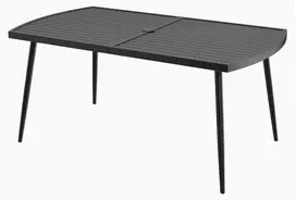 Promotion Lauko valgomojo stalas, metalas, juodas, 160 x 90 x 74 cm, anga skėčiui 4 cm