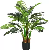 Aosom Dirbtinė palmė, 1 m, žalios ir rudos spalvos, plastikas, su vazonu