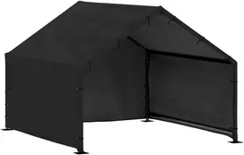 Koduva Šunų namelis su vandeniui ir UV spinduliams atspariu stogu, juodas, 125 x 110 x 93 cm