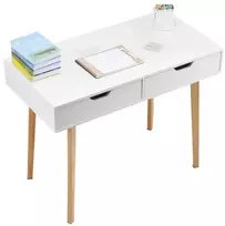 Koduva VEVOR vaikiškas rašomasis stalas su stalčiais, baltas + medžio, 99 x 51 x 76,5 cm