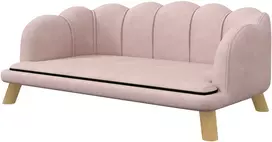 Aosom Naminių gyvūnų sofa šunims iki 25 kg, rožinė, 98,5 x 60,5 x 35,5 cm