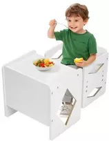 Koduva VEVOR montessori nujunkymo stalas ir kėdė, balta