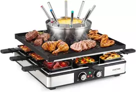 Promotion Raclette kepsninė su fondiu funkcija, 2200 W, juoda, 8 asmenims