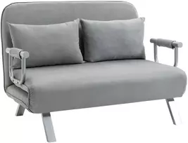 Koduva Miegamoji sofa, dvivietė sofa, svečių lova, šviesiai pilka, 2 pagalvėlės