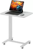Koduva Mobilus reguliuojamo aukščio stalas su ratukais, 65 × 48 × 73–110 cm, baltas