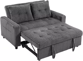 Koduva Tamsiai pilka dvivietė ištraukiama sofa-lova su 2 pagalvėmis, 157 × 90 cm